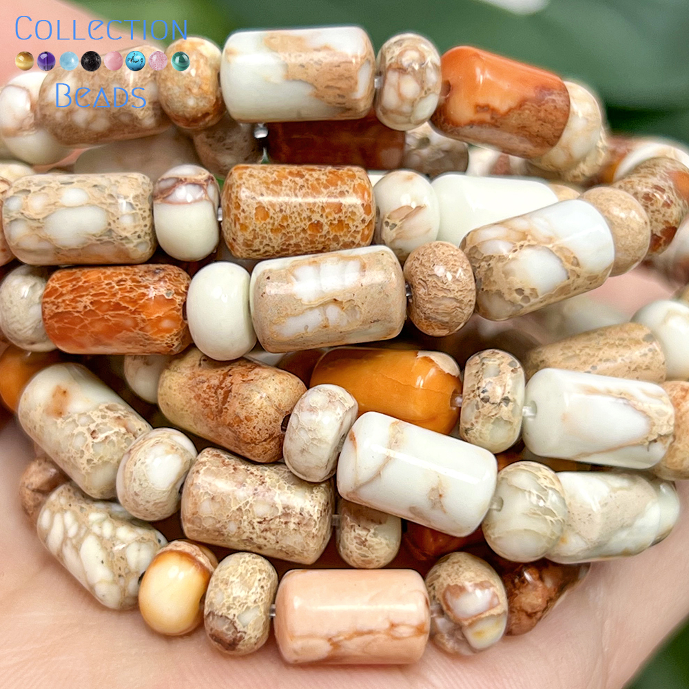 4x6x10mm Natural Beige Sea Sediment Jasper Loose Spacer Beads for Jewelry Making DIY Bracelet Necklace Accessories