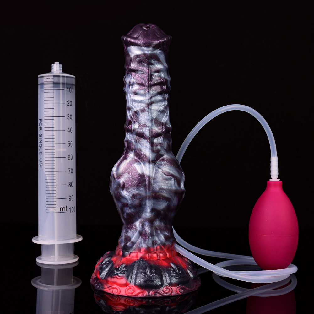 SMMQ Silikon-Hundeknoten-Spritzdildo mit Sauger, großer Penis, Fantasy-Sexspielzeug, Analplug, weiblicher Vaginal-Masturbator