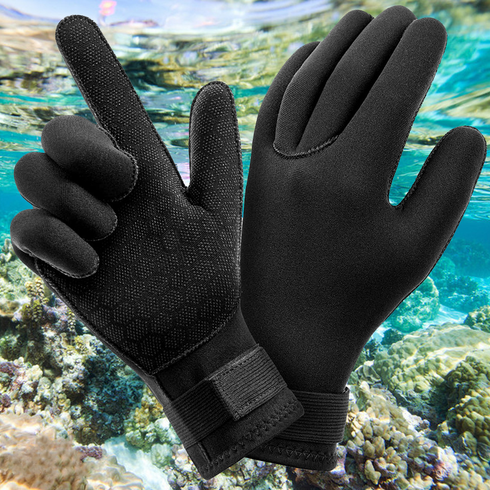 Luvas de mergulho surf wetsuit luvas 3mm neoprene térmico anti deslizamento flexível para caça submarina natação rafting caiaque remo