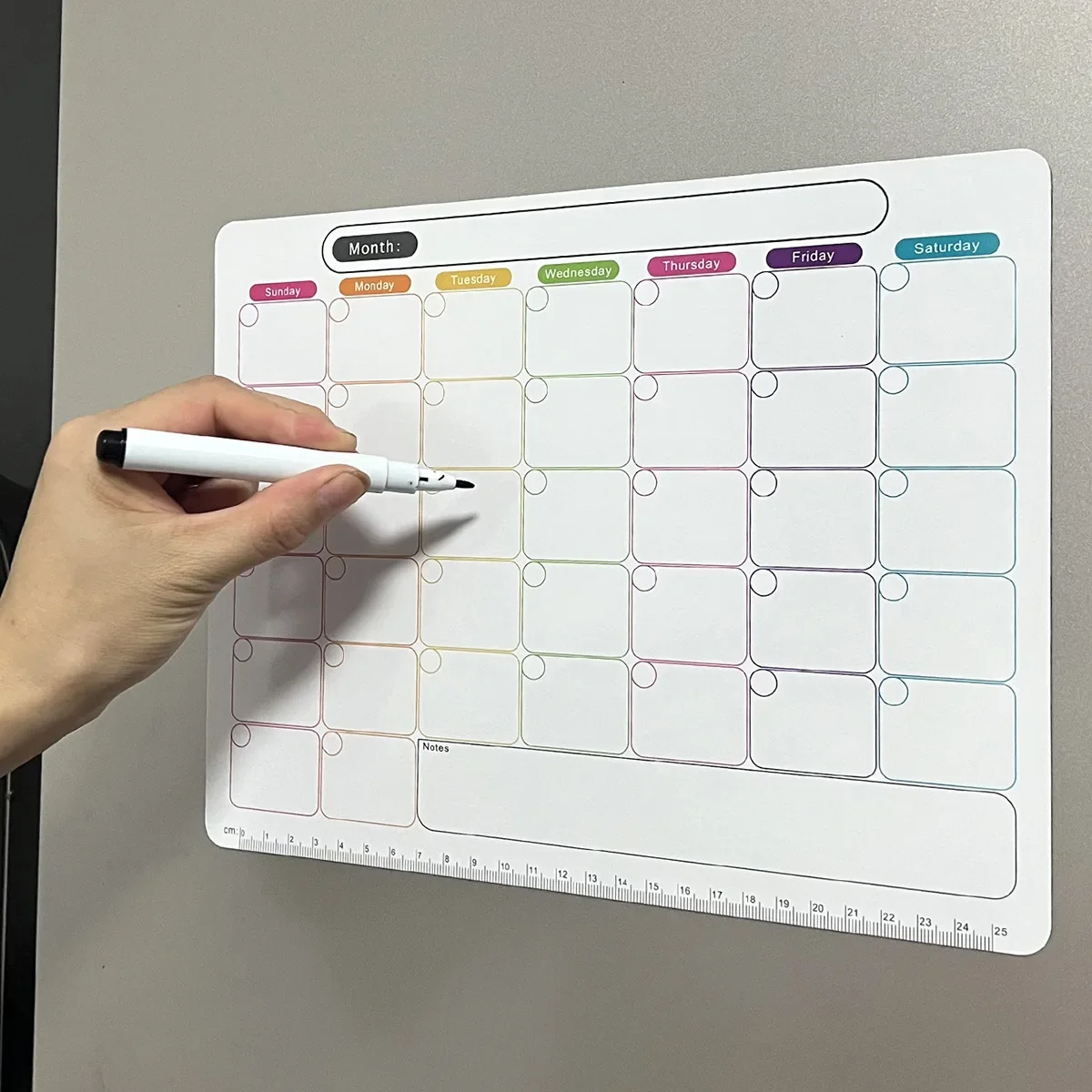 Un imán para refrigerador, planificador mensual y semanal, pegatina de calendario magnético, pegatina de nota magnética suave, tablero de mensajes