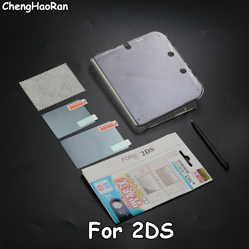 ChengHaoRan Cho 2Ds Ốp Lưng Bền Đẹp Trong Suốt Bảo Vệ Nhựa Cứng Bao Vỏ + Chống Bụi Chống Phim + Bút Nhựa Cho 2DS Chơi Game