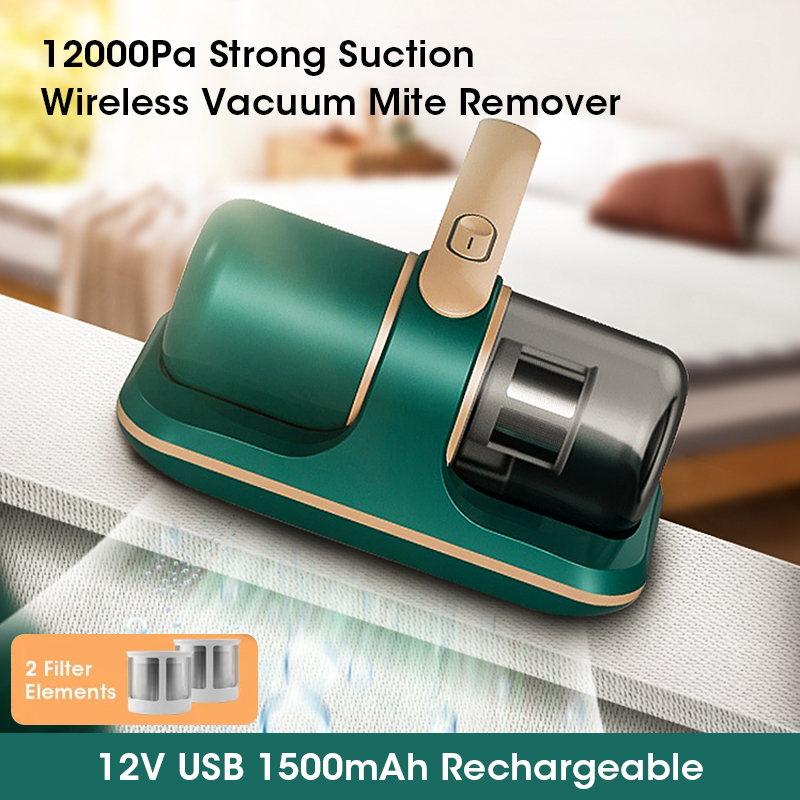 Sem fio Handheld Poeira ácaro removedor, colchão aspirador de pó, poderosa sucção, cama travesseiro, roupas, sofá, novo, 12kPa