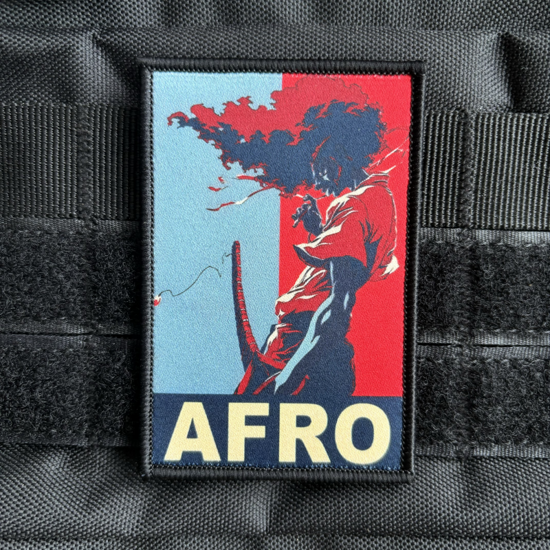 Danemark ge de Moral de Samouraï AFRO, Style de Cheveux, DulPatch, Impression à Crochet et Boucle, Sac à Dos, Patchs Autocollants Rouges et Bl192.pour Vêtements