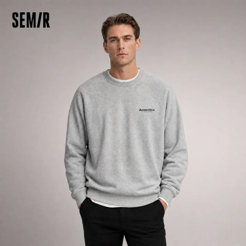 Semir-suéter para hombre, ropa interior de lana bacteriostática con calefacción, Top estampado de moda, primavera 2026