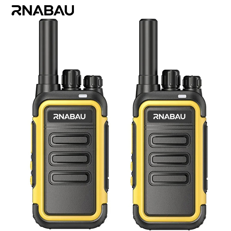 RNABAU 2Pcs Mini Walkie Talkie Portátil, Conjunto de Rádio Bidirecional UHF, Walkie-talkies de Longo Alcance COD