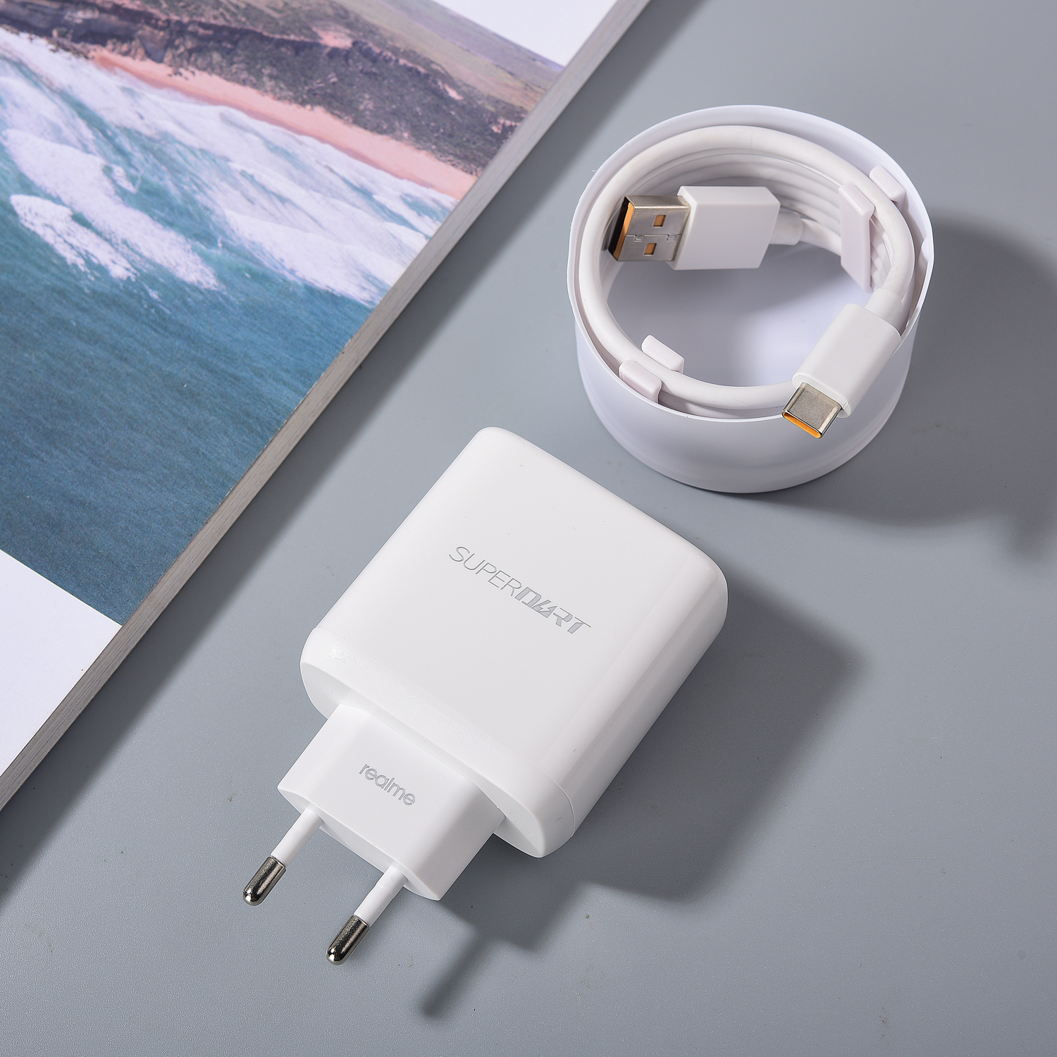 Realme GT Neo 2 2T 5 GT2 Charger 65W SuperDart EU Fast CHARGING ADAPTER ประเภท C สําหรับ realme Q2 Q3 X7 X50 X5 12 Pro