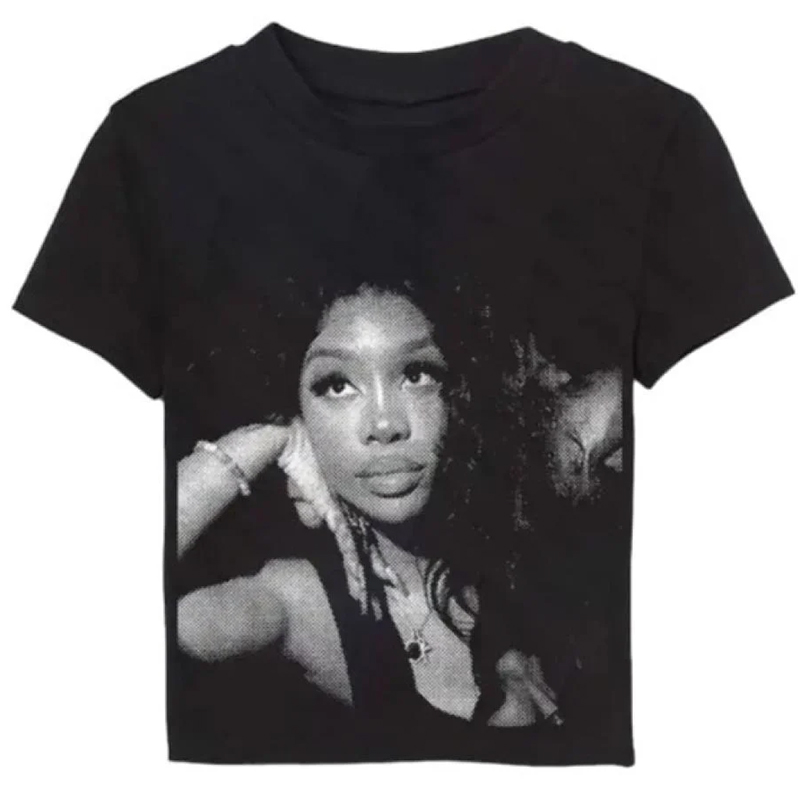 Streetwear 90er Jahre Hip Hop Porträt Grafik druck übergroße T-Shirt y2k Mode Frauen Kleidung O-Ausschnitt Vintage Kurzarm Baby T-Shirts