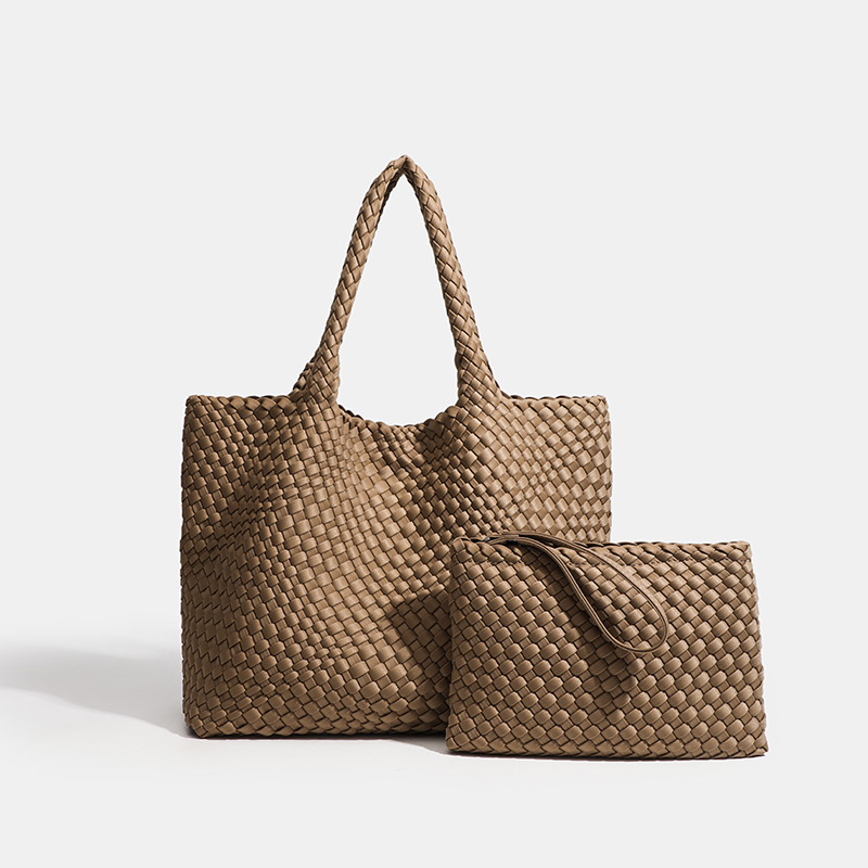Tas tote wanita ukuran besar mode wanita 2024 produk populer tas Tote wanita bahan Neoprene tas tenun tangan volume besar