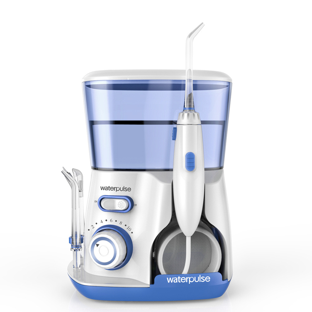 AliExpress Coleção Waterpulse V300G Irrigador Oral 5pcs Dicas Dental Flosser Água Limpador Elétrico 800ml Higiene Oral Dental