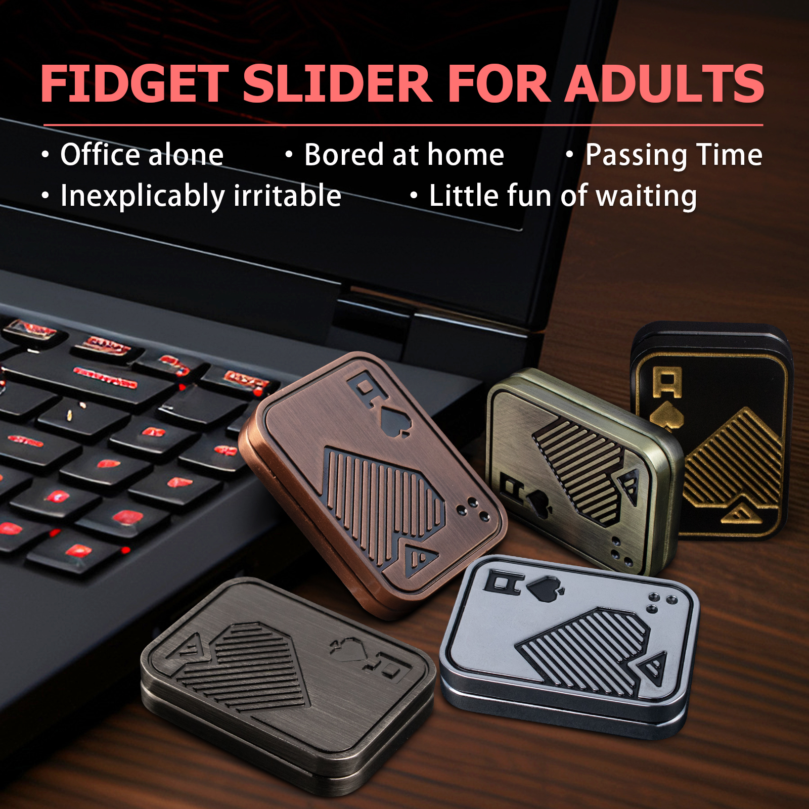 Jouets Fidget pour adultes, curseur magnétique en métal, jouets pour l'anxiété, tdah, soulage le Stress, bon cadeau pour hommes et garçons