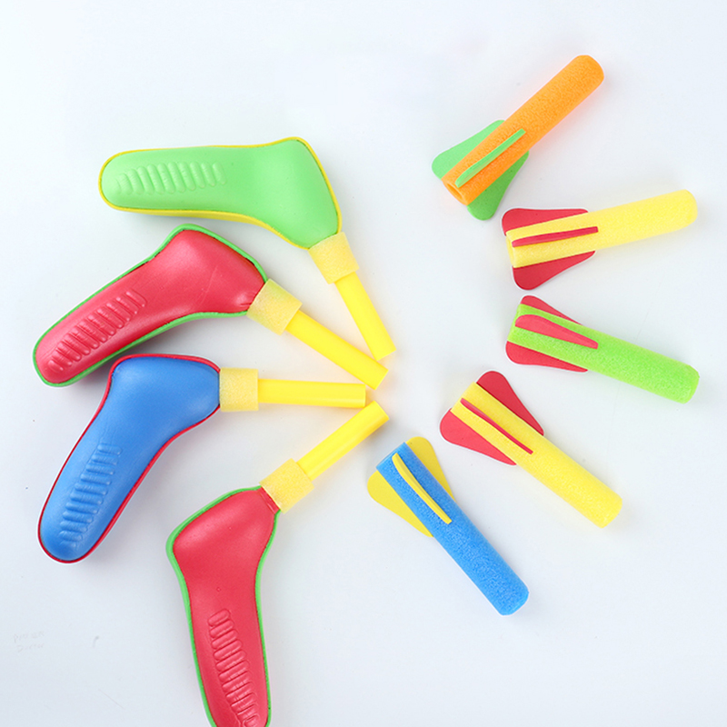 EVA Flying Pressed Soft Bullets Air Foam Guns Hand Pump Rocket Launcher Outdoor Soaring Propeller Garden Game Novel Children Toy