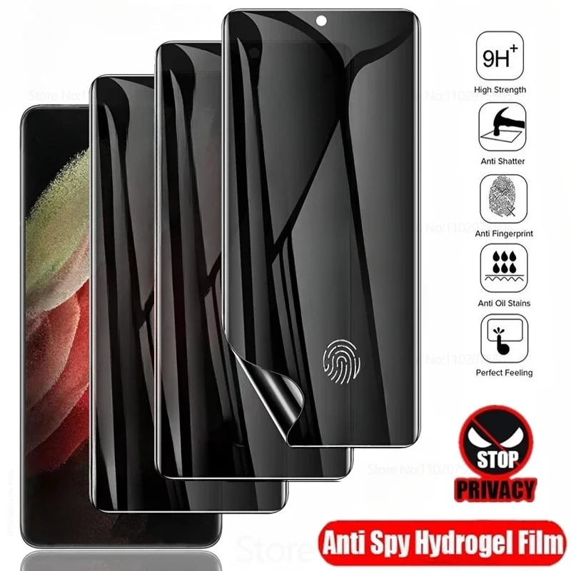 Película de hidrogel antiespía para Samsung Galaxy, Protector de pantalla de privacidad, S24, S21, S23, S22 Ultra, S9, S10 Plus, S20, S21 FE, Note 10, 20, 3 unidades