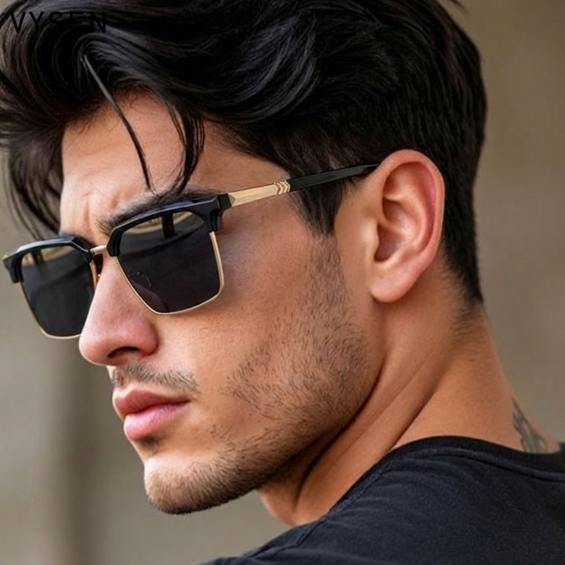 Lunettes de soleil carrées surdimensionnées de luxe 2026 pour hommes, style Y2K punk, design futuriste vintage, pour la conduite en extérieur, lunettes de protection pour hommes