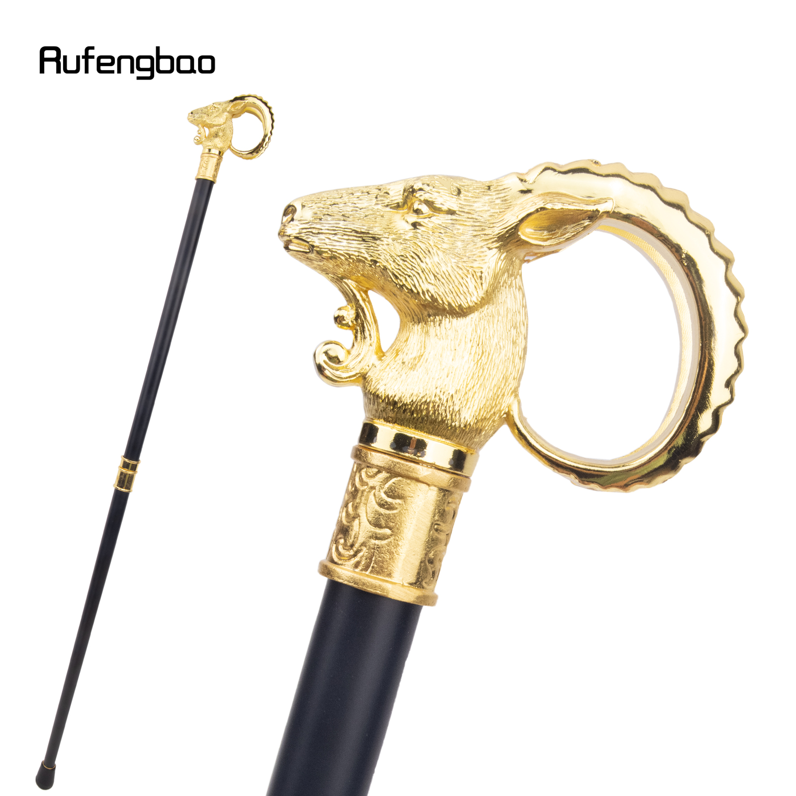 Gouden Geit Schapen Dier Wandelstok Decoratieve Cospaly Vintage Party Modieuze Wandelstok Halloween Crosier 91cm