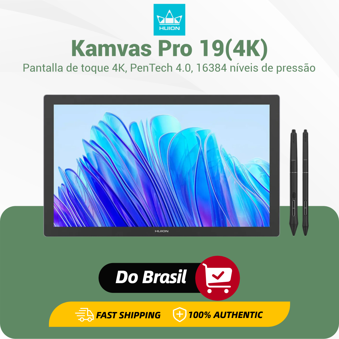 Huion Kamvas Pro 19 Grafiktablett 4K Touchscreen-Monitor Papierstruktur-Glas-Zeichenfläche mit PenTech 4.0 Stylus 16384 Druckstufen
