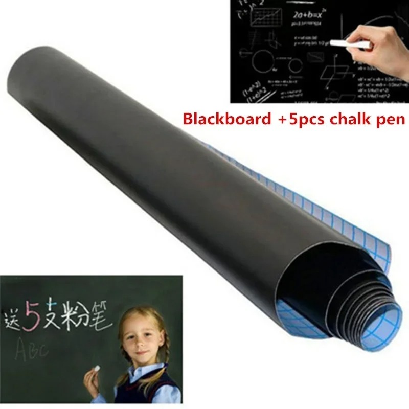 Pizarra de vinilo de 45cm X 100cm, pegatina de pared, calcomanía de pizarra extraíble, gran regalo DIY para niños, suministros de presentación de aprendizaje