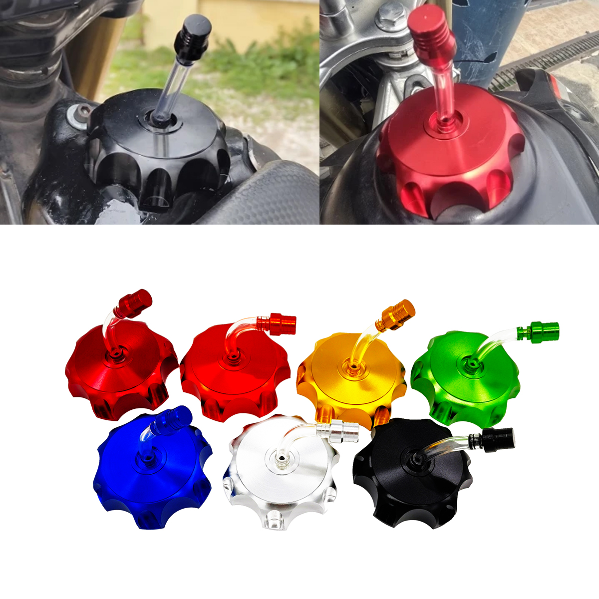 CNC Aluminum Universal 50mm Racing Gas Fuel Tank Cap With Vent Cap For Yamaha Kawasaki Honda KTM Suzuki Motorcycle Dirt Bike ATV