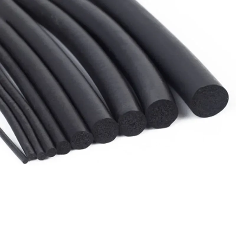 1M/5M/10M EPDM Sealling Strip 3/4/5/6/7/8/10mm Sound Proofing Dustproof Foamed Rubber O Type Round Seal Strips