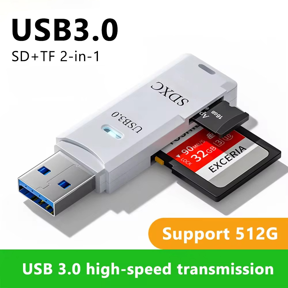 マイクロSD TFカード用メモリリーダー,USB 3.0, 2.0,マルチカード書き込み,フラッシュドライブ,ラップトップアクセサリ,2 in 1
