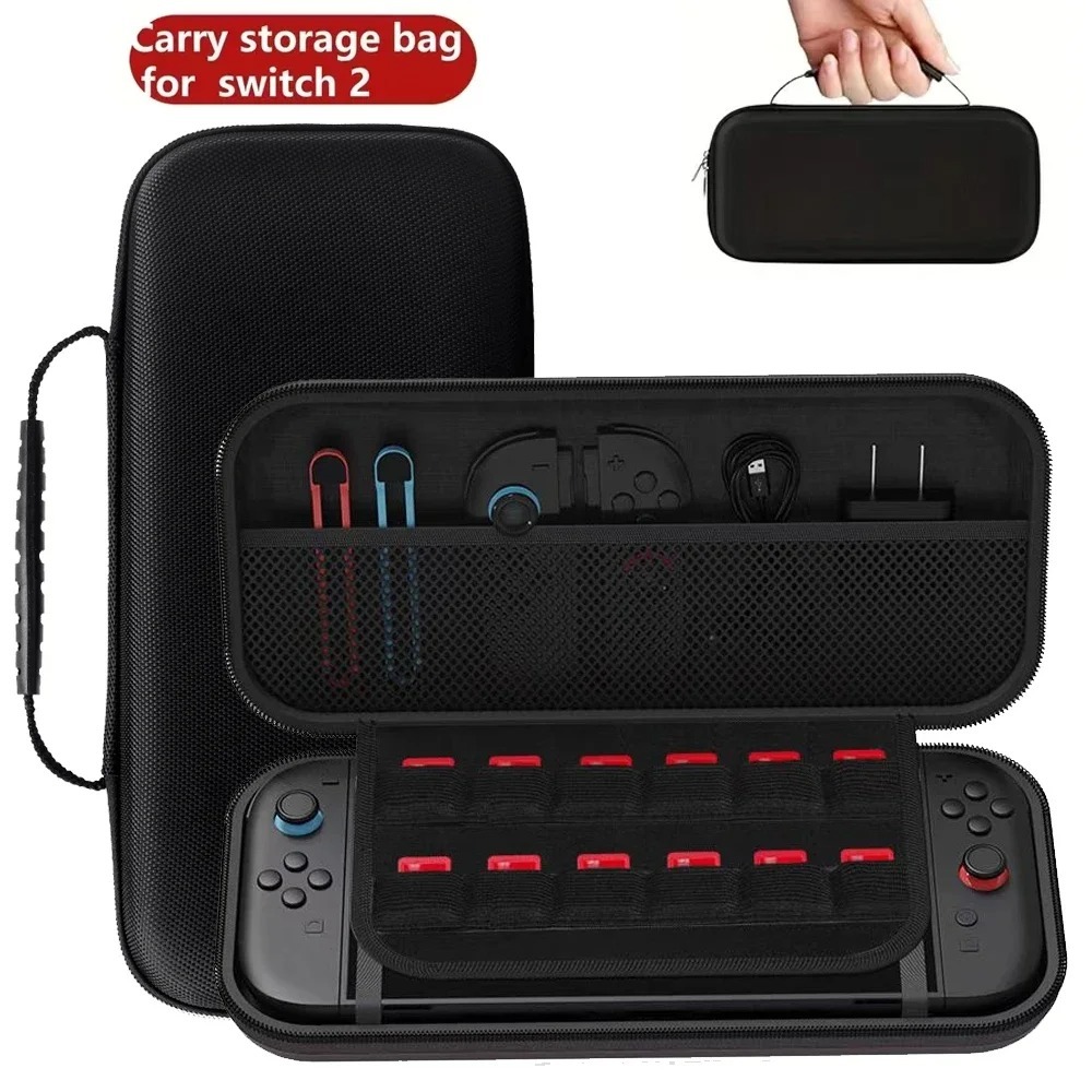 Comptible for Switch 2 Portable Lightweight and Large Capacity Waterproof Carrying Case Protected for Console Accessory