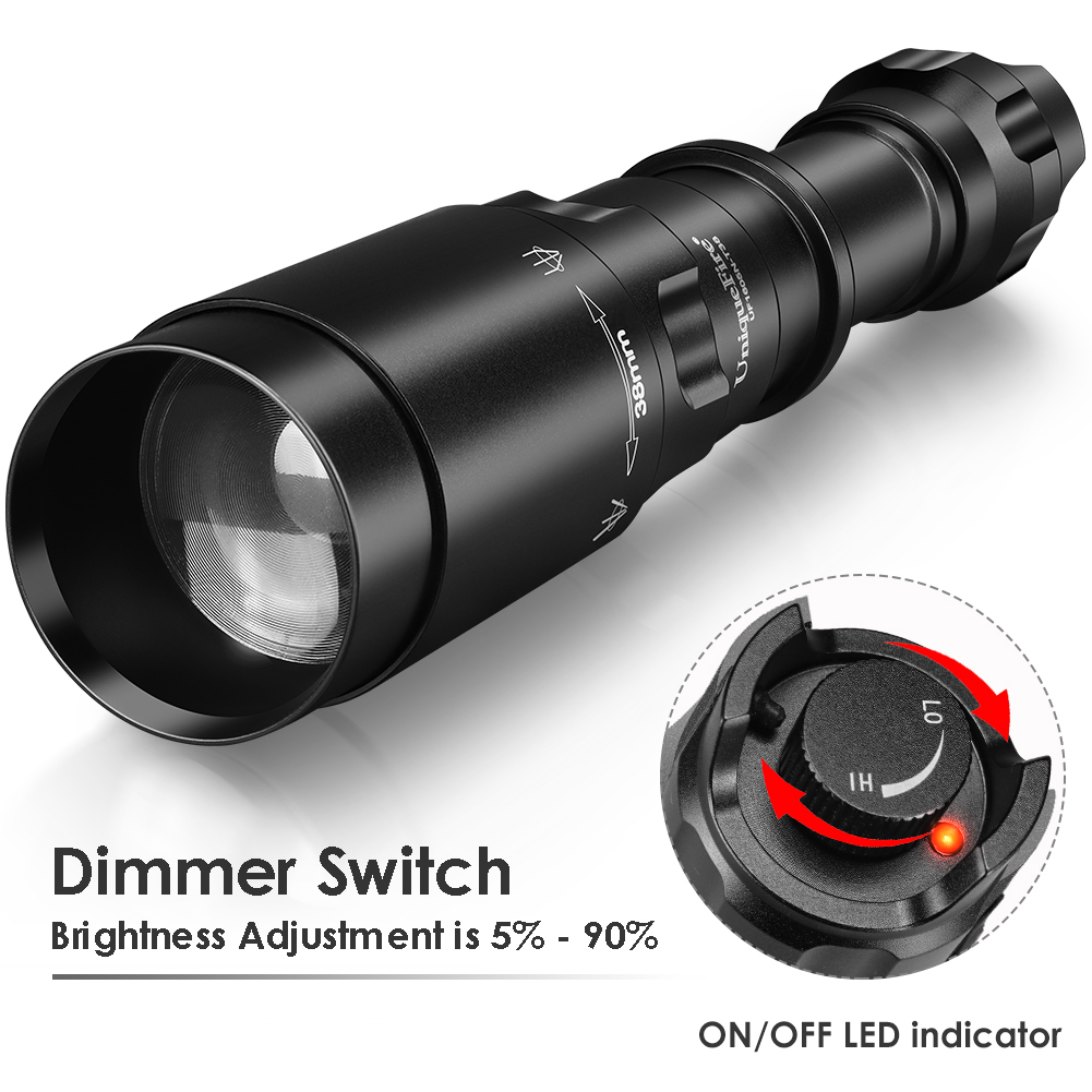 Unique fire 1605 t38 vcsel940 vcsel850 ir LED Taschenlampe Dimmer Schalter Anzeige USB C wiederauf ladbare 18650 Taschenlampe max.1500 Meter