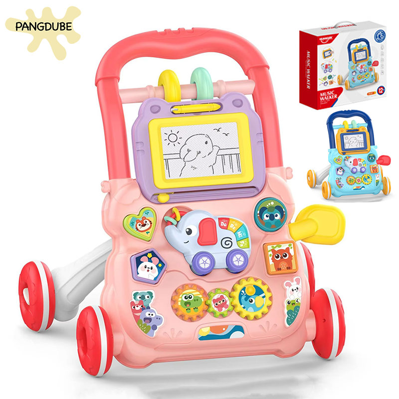 Pangdube cedo educacional bebê walker com artboard brinquedo atividades do bebê aprendendo andando brinquedos caminhantes para bebê assistido caminhada