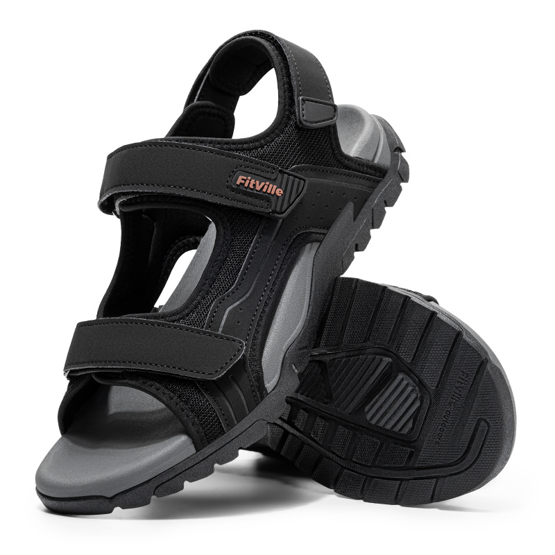 FitVille Wide Fit Men'S Sandals Creek Wading Sandal Quick-Dry Non-Slip Sports Beach Shoes For Men Summer Breathable Lightweight