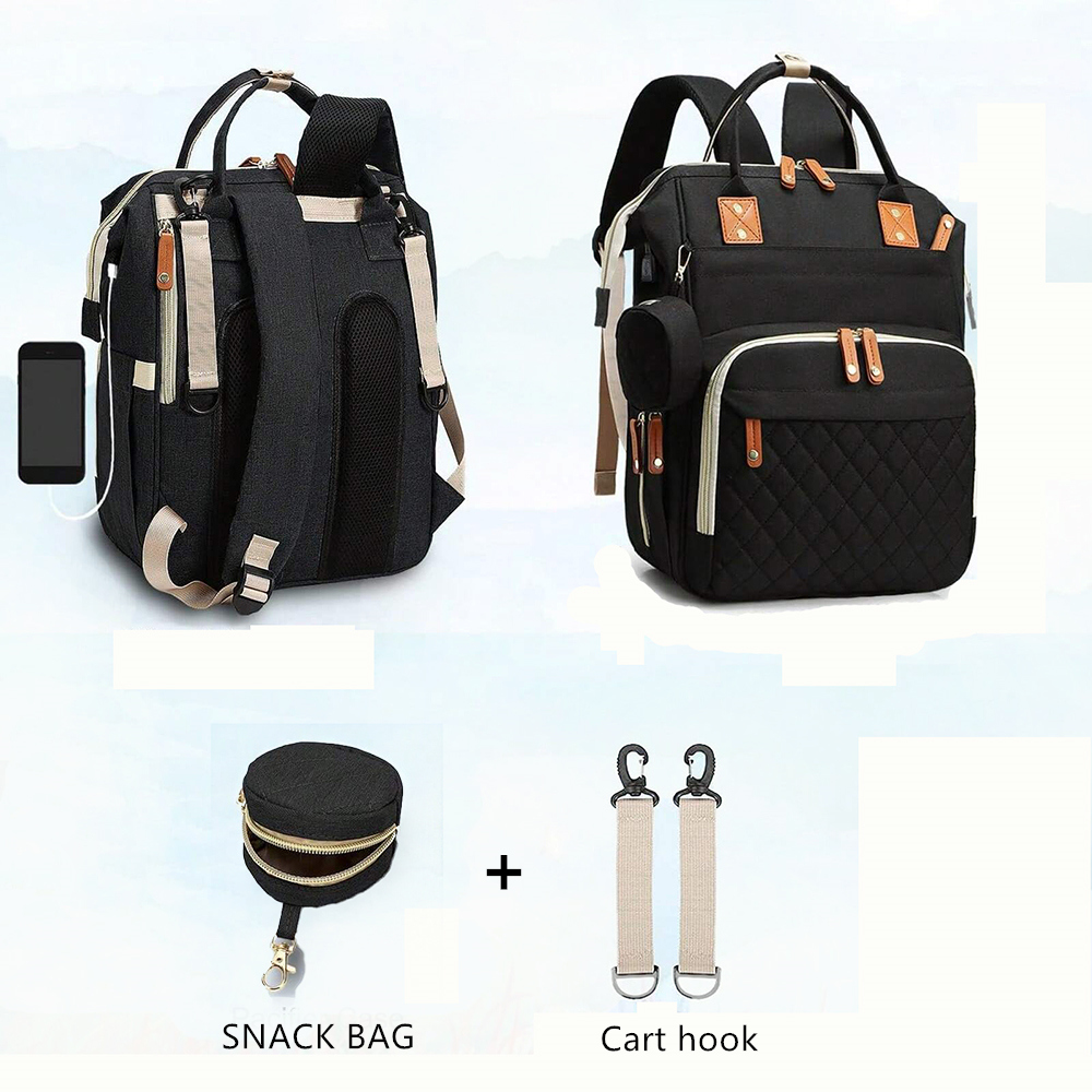 Tas Ibu Ransel Berkapasitas Besar Berlapis Modis; Ransel Ibu Multi Fungsi untuk Bepergian, Tas Ibu dan Bayi; Tas Popok Multi Kompartemen Ringan dengan Tas Dot Makanan Ringan