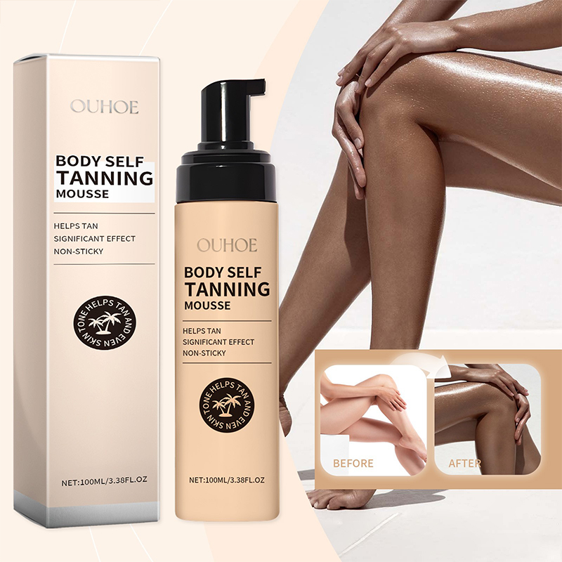 Summer Tanning Body Mousse 100 ml Zonbeoordeelende + Hydraterende Brons Glanzende Huid 0 Uv-schade Natuurlijke Tanning Tarwe Huidcrème
