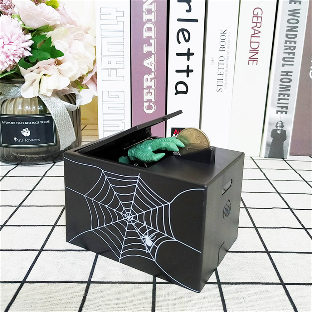 Cool Ghost Hand ATM Safe Piggy Deposit Bank Code Bank Household Ornaments Banknote Box Cash Coins Saving Storage Halloween Gift