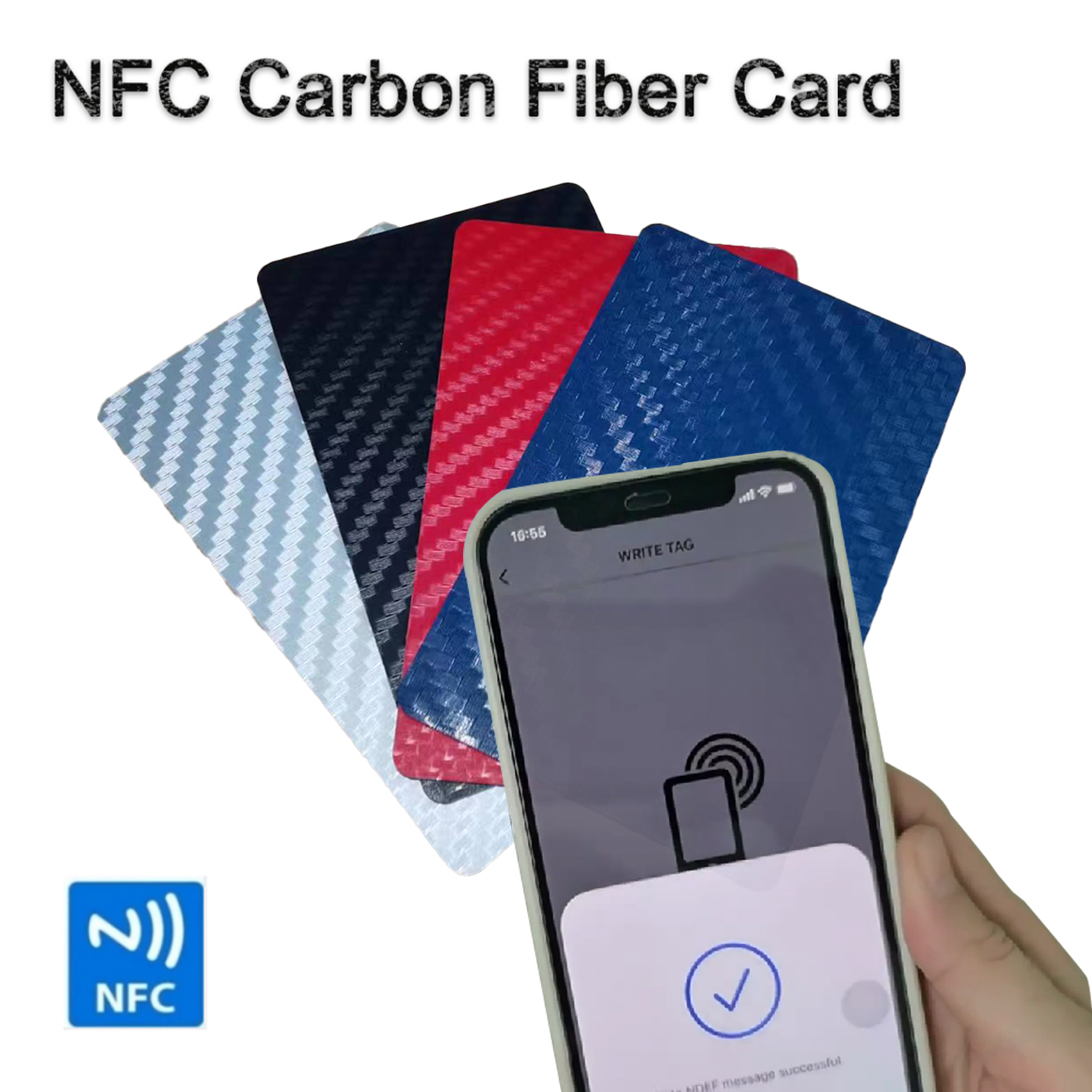 1 Stück NFC Carbon Fiber Smart NFC Karte NFC Visitenkarte Schnelle Lesung Ntag 215 Leere NFC Karte Digitale Visitenkarte Soziale Teilen