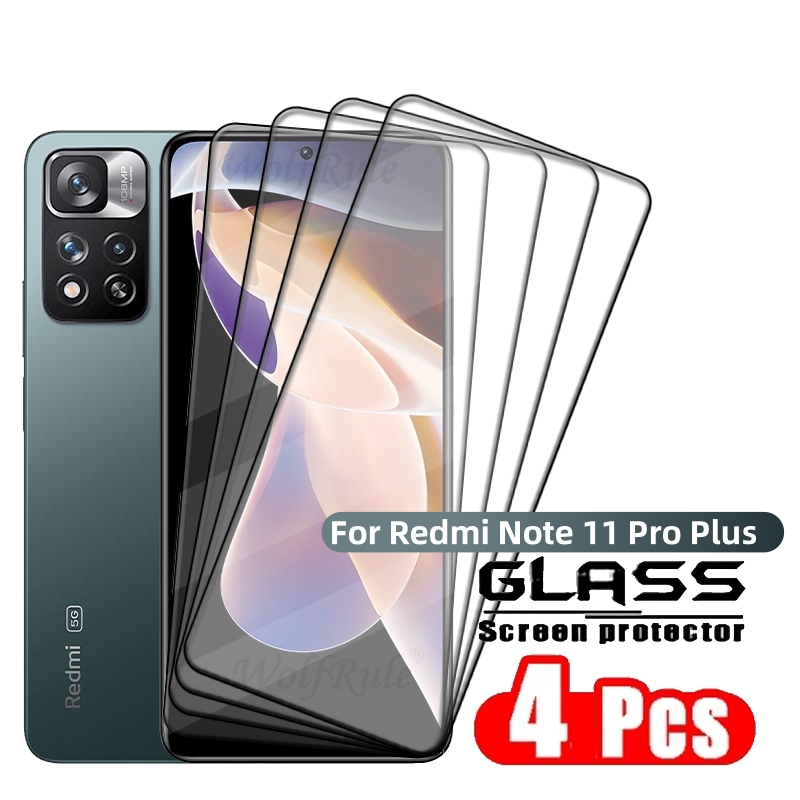 1-4 pezzi di vetro a copertura totale per Redmi Note 11 Pro Plus vetro Xiaomi Redmi Note 11 Pro Plus 5G vetro temperato protezione schermo completa 9H