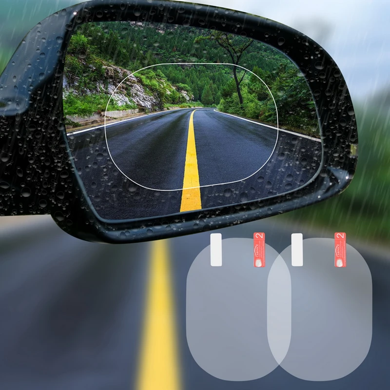 Nuevo 2 unids/set pegatina de coche espejo retrovisor de coche protección contra la lluvia película protectora impermeable espejo retrovisor de coche película de vidrio antiniebla