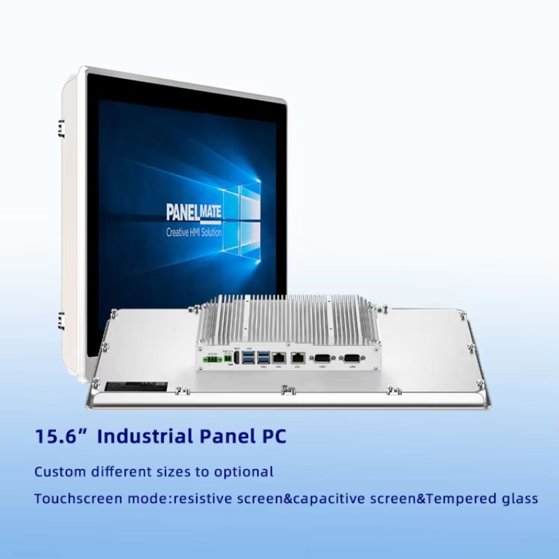 15.6 Inch Hmi Embedded Capacitive Touchscreen Ethercat  Dual Core Industri All in One Panel PC