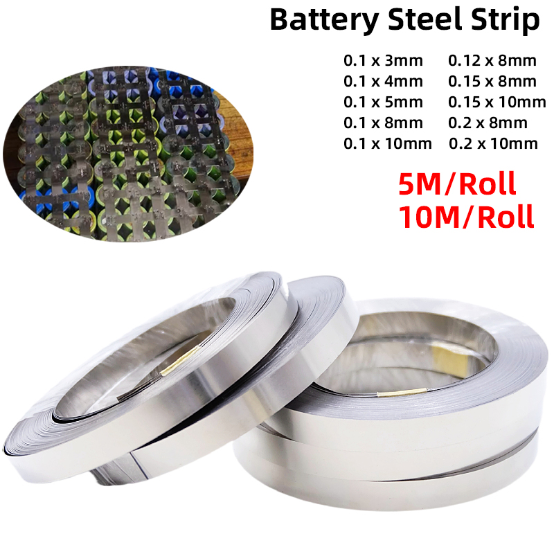 Nickel Strip10m 18650 Li-ion Battery Nickel Sheet Plate Nickel Plated Steel Belt Connector Spot Welding Machine Battery Welder