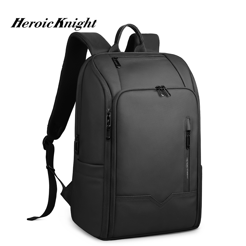 Heroic Knight Business-Rucksack für 15,6-Zoll-Laptops, großer wasserdichter Reiserucksack, minimalistischer Büro-Pendler-Rucksack mit USB