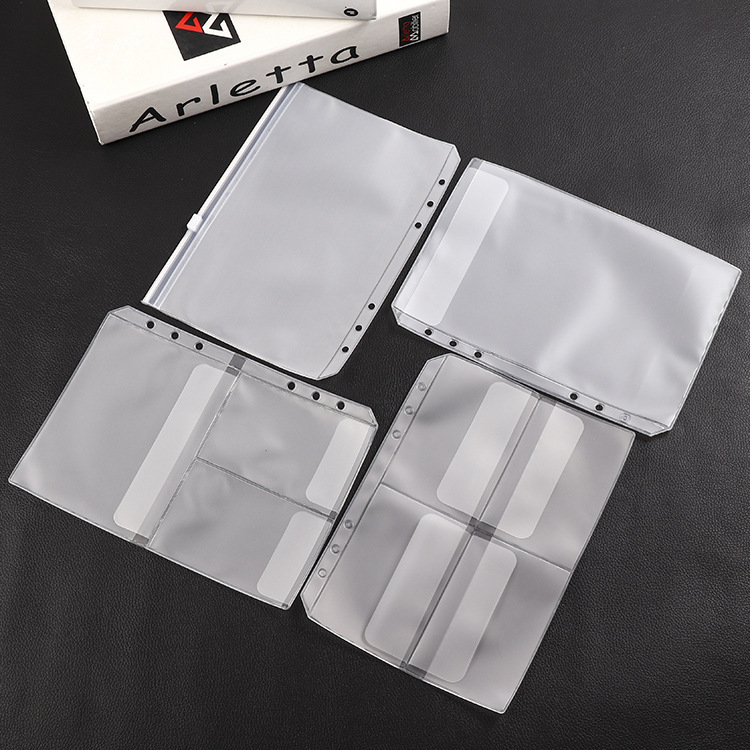 A5 A6 PVC โปร่งใสหลวมกระเป๋า Hand Book เก็บเอกสารกระเป๋าข้อมูล Notepad นามบัตรกระเป๋าหนังสือ