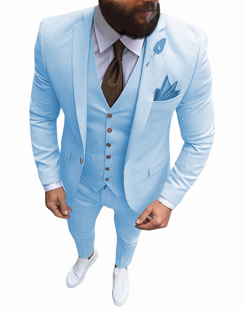 Traje de 3 piezas para hombre, esmoquin Formal de negocios con solapa de muesca, esmoquin ajustado, Blazer para boda, chaleco y pantalones, color rosa, novedad