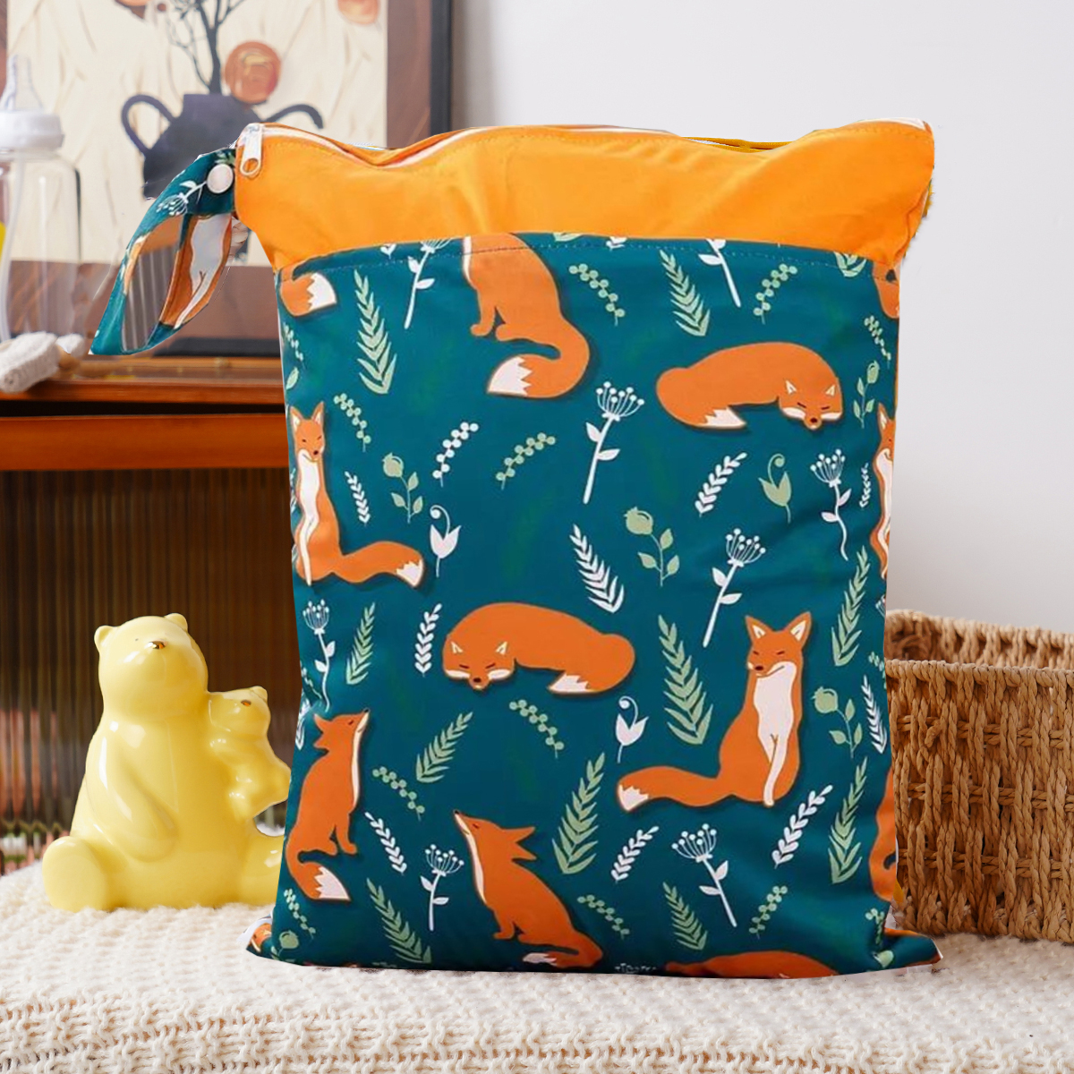 Elinfant 30X40CM przenośne mokre suche torby, modne nadruki wodoodporna torba na pieluchy, uniwersalna torba do przechowywania na plażę, basen, siłownię