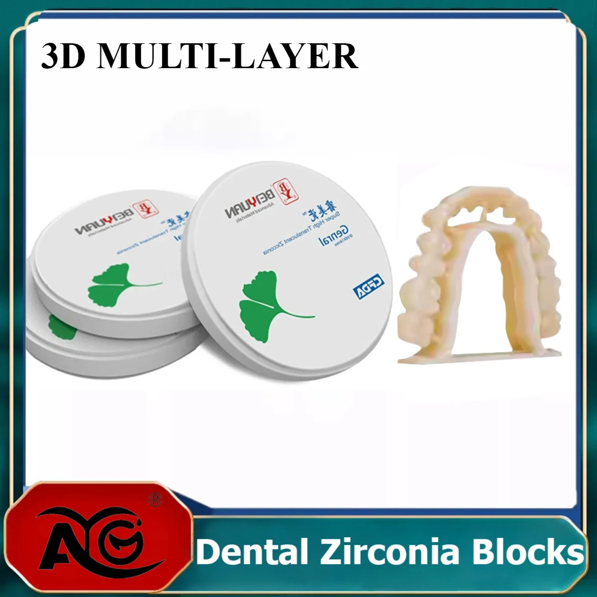 AG Dental Material Zirkonoxid Mehrschichtige 3D MEHRSCHICHTIGE Zirkonoxidblöcke 98mm Mehrschichtige Zirkonoxidscheibe Cad Cam Dental Lab Use
