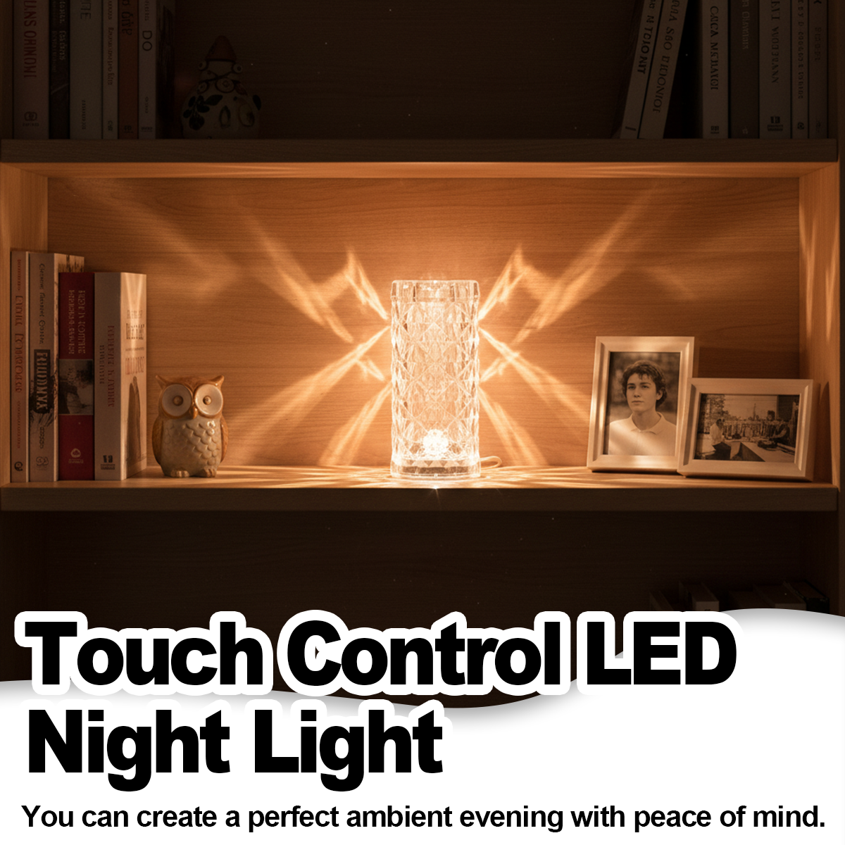 Lámpara de rosa de cristal, luz Rgb, escritorio táctil, barra decorativa Led recargable, mesita de noche regulable para dormitorio con Control remoto, moderna