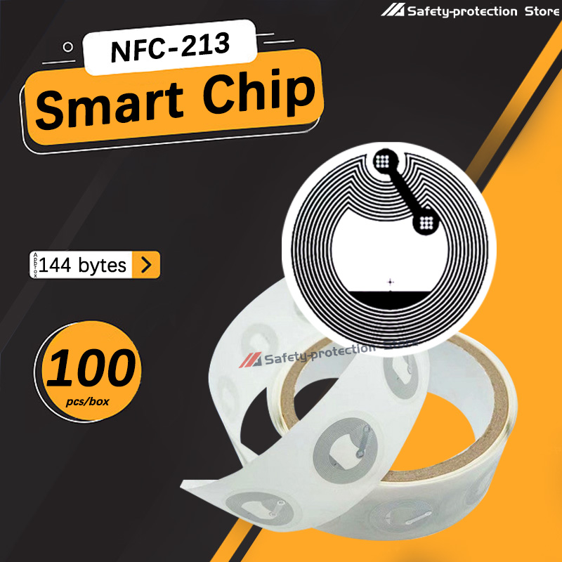 100 unids/caja] etiqueta adhesiva NFC, etiqueta NFC, teléfono usable, ISO 144443 A, 13,56 MHz, Ntag213 114 bytes