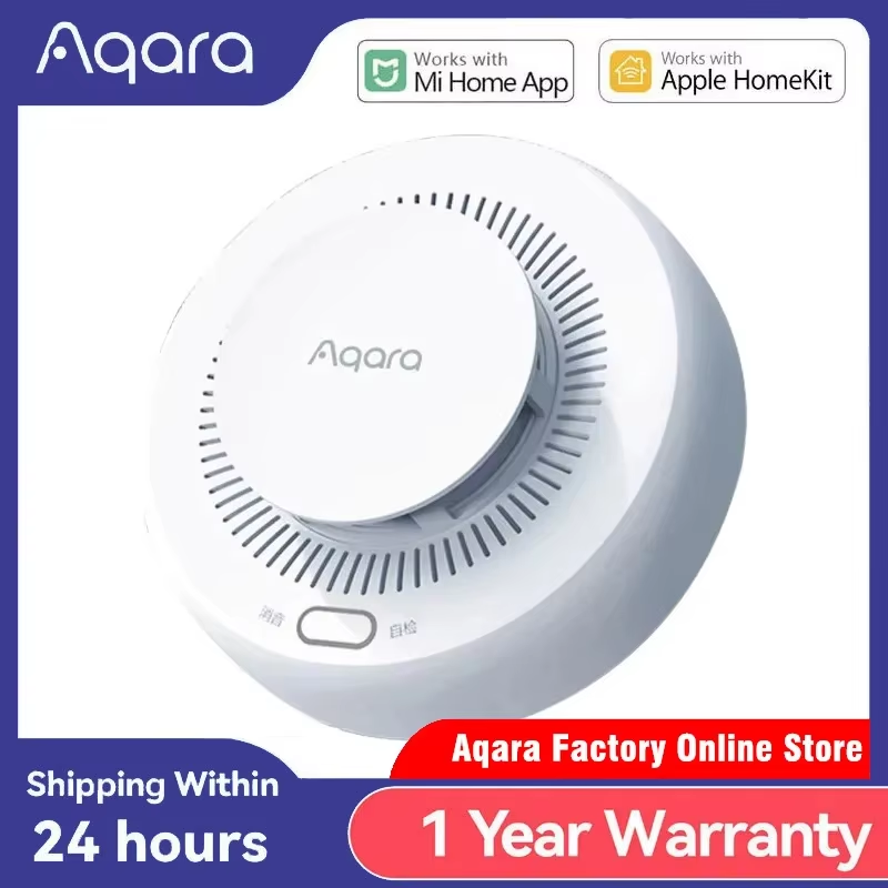 Aqara-Sensor Detector de humo, Monitor de alarma de incendio Zigbee 3,0, alerta de sonido, trabajo de seguridad inteligente para el hogar con aplicación Xiaomi Mi Home Homekit