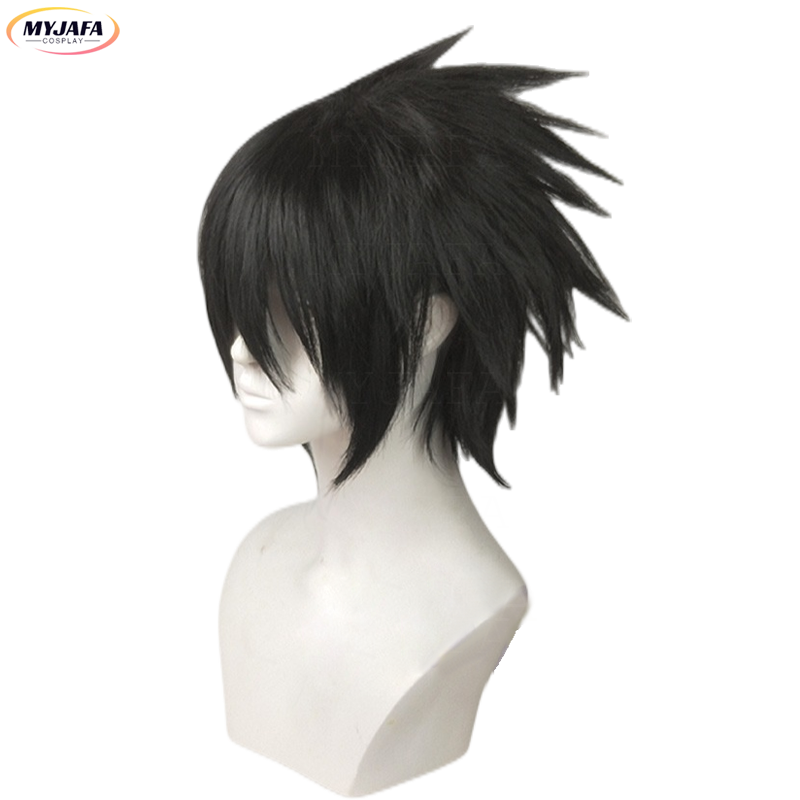 High Quality Sasuke Uchiha Cosplay Wig Short Black Heat Resistant Synthetic Hair Anime Cosplay Wigs + Wig Cap