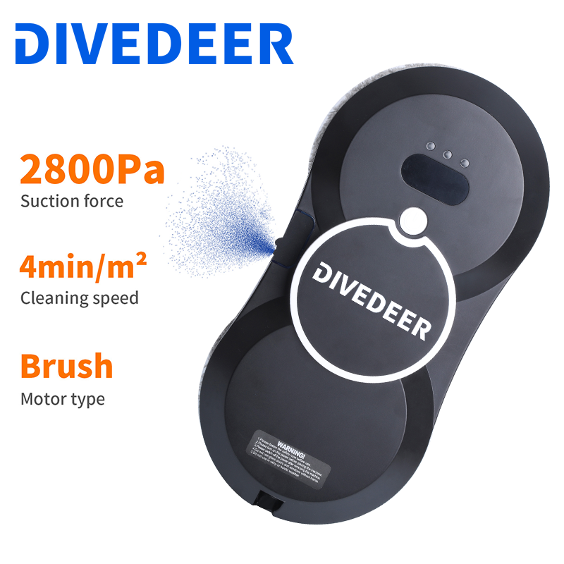 DIVEDEER 窓掃除ロボット 水スプレーインテリジェント掃除ロボット ブラシレスモーター ガラスウォッシャースプレー窓掃除ロボット