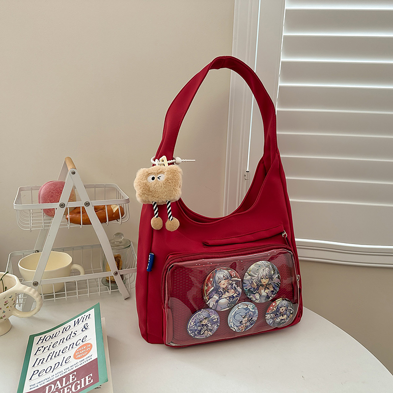 Sac Ita Transparent Portable de Style japonais pour femmes, fourre-tout en toile de grande capacité, sac à main Lolita décontracté en PVC quotidien
