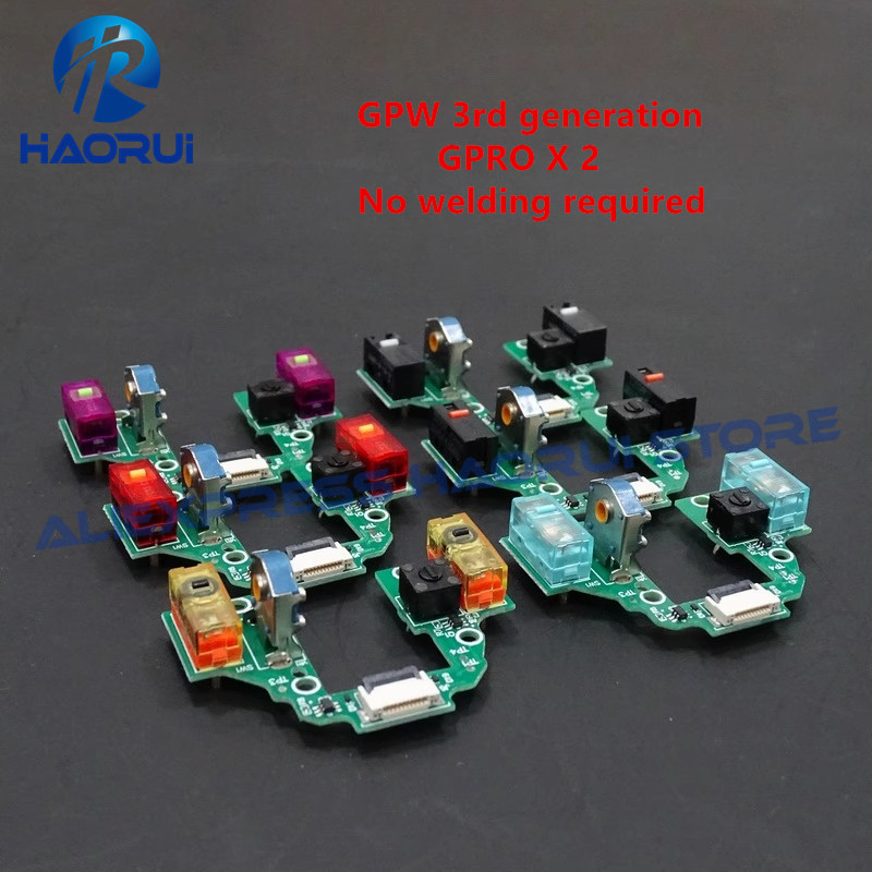 Carte mère GPW 3 souris PCB pour Logitech G Pro X Smile Light 2, micro-interrupteur, bouton de commutation, sans soudure, dernière impression
