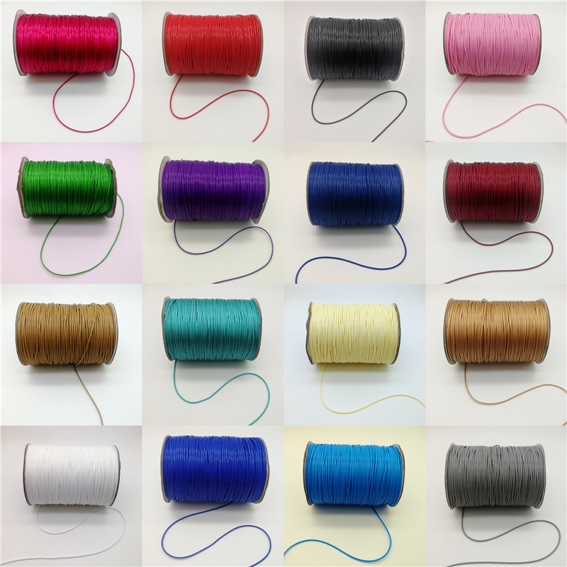 Nuevo Cordón encerado de 0,5/0,8/1,0/1,5/2,0mm, hilo encerado, cuerda de cuero, correa, collar, cuerda, cuentas para fabricación de joyería DIY