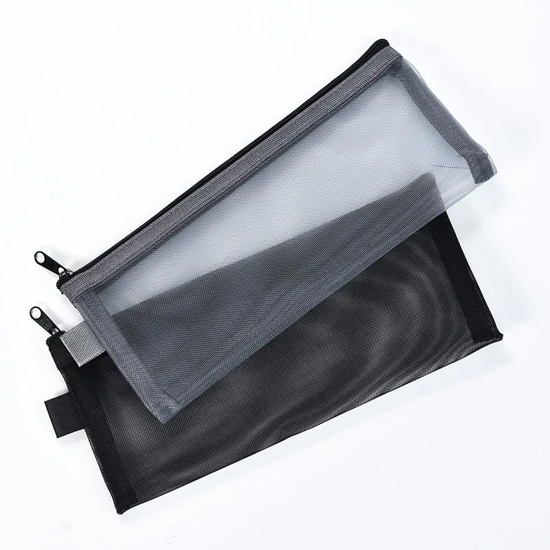 Bolsa de cosméticos, bolsa de almacenamiento de lavado de viaje, bolsa de malla para bolígrafos, bolsa de almacenamiento de recibos con cremallera portátil, bolsa de maquillaje