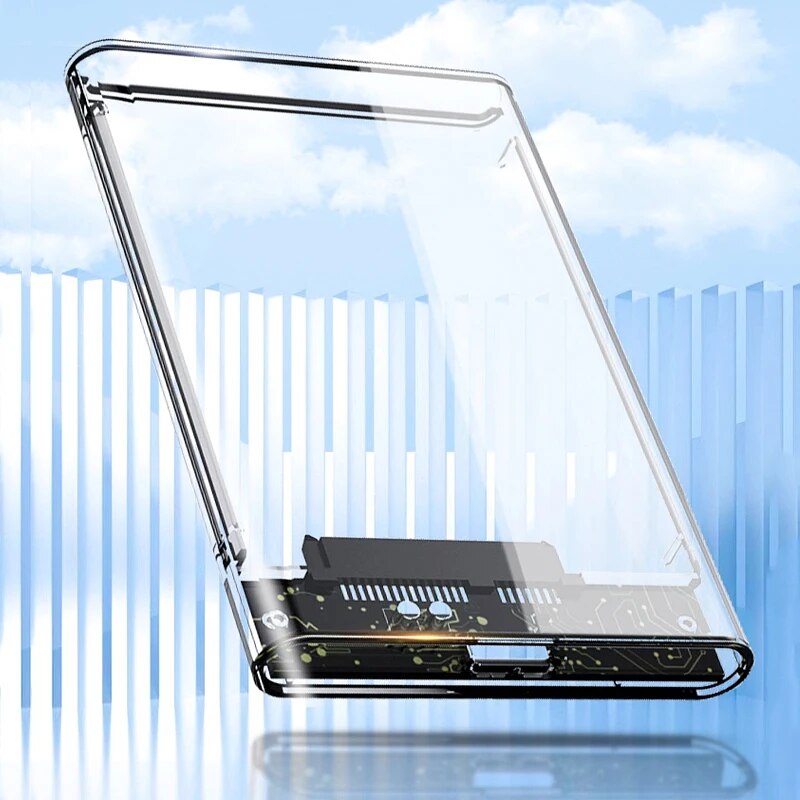 Boîtier HDD SSD 2.5 pouces SATA vers USB 3.1 Type C 4 to boîtier de disque dur externe Transparent Compatible UASP SATA III ordinateur portable